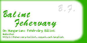 balint fehervary business card